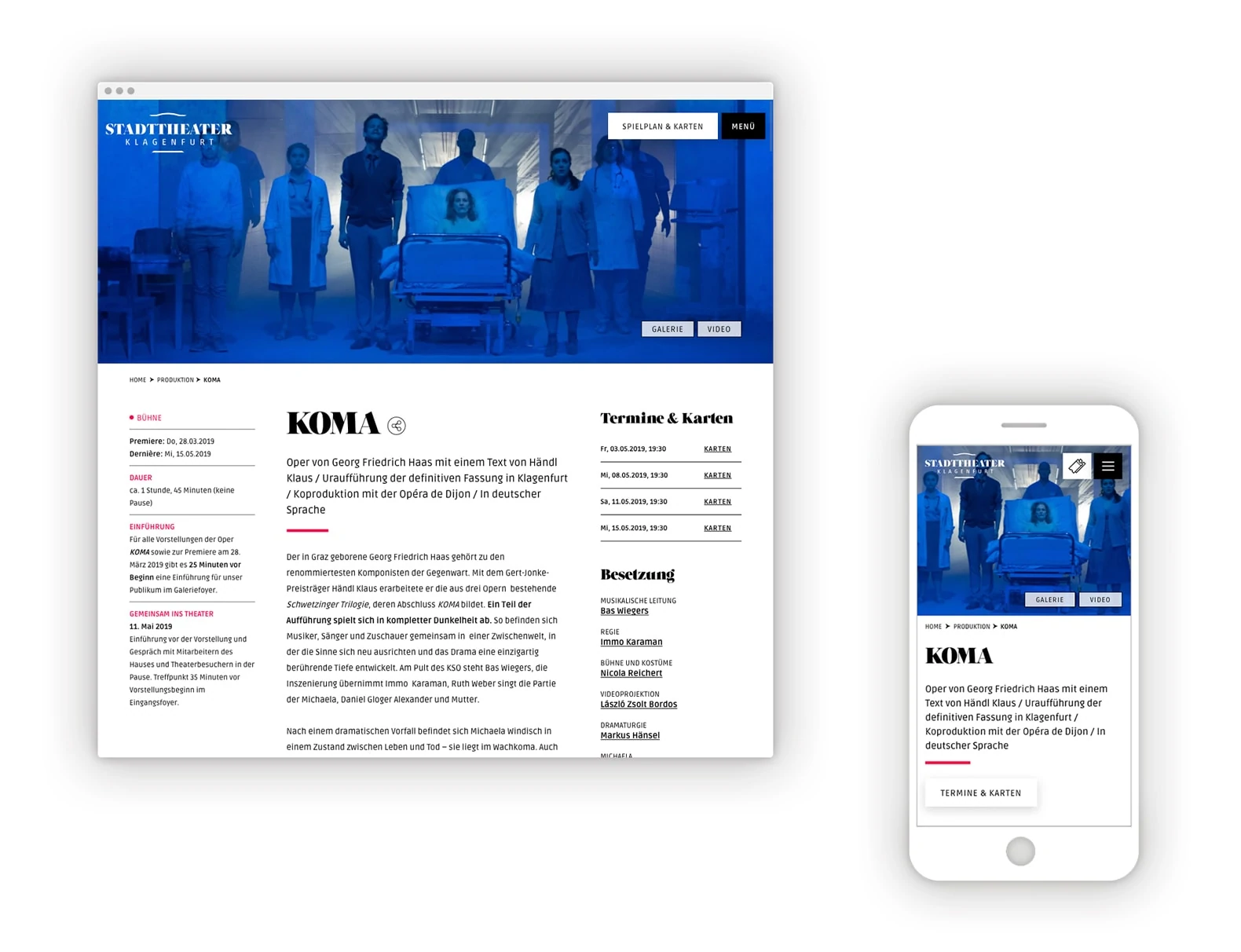 Salzburger Festpiele Website Desktop Mobile Programm